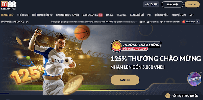 Giao diện cá cược thể thao chuyên nghiệp tại nhà cái M88.