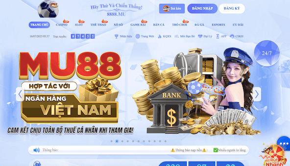 Giao diện đa dạng các sảnh game và cá cược thể thao tại nhà cái MU88.